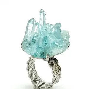【2-5】Unique Handmade Crystal Ring,Gibbsite Claster