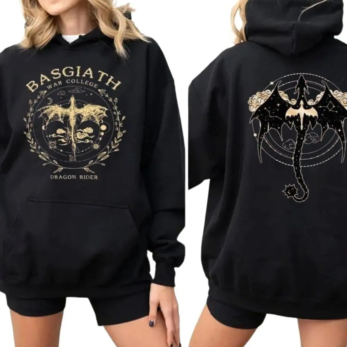Fourth Wing Double Sided Sweatshirt Hoodie, Basgiath War College Shirt, Casual Clothing, Unisex Sweater Pullover Tee