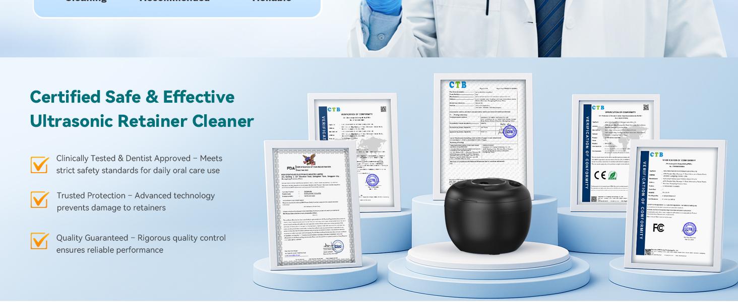 Dental Ultrasonic Retainer Cleaner Machine - 45kHz Dental Cleaning Pod with 4 Modes, Digital Timer & 200ML Capacity for Toothbrush Head & Jewelry,Denture, Mouth Guard, Aligner, Night Guard, Braces Dental Ultrasonic Retainer Cleaner Machine - 45kHz Dental Cleaning Pod with 4 Modes, Digital Timer & 200ML Capacity for Toothbrush Head & Jewelry,Denture, Mouth Guard, Aligner, Night Guard, Braces