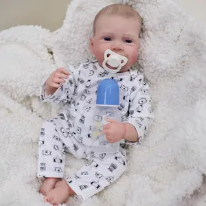 A complete set for the baby 19inch 49cm Realistic Reborn Newborn Doll with Soft Fabric Body Hand-Painted Realistic Smiling Ideal for Birthday or Christmas Gift Rebornbabydoll