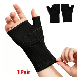 1Pair Wrist Thumb Support Sleeve with Gel Pad,Sports Compression Gloves,Breathable Wrist Support Brace,Wrist Brace for Working Out,Wrist Wrap,Wrist Brace for Tendonitis,Fingerless Gloves for Carpal Tunnel,Running,Writing,Computer,Etc