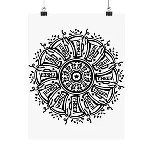 Cheer Megaphone Mandala Allstar Cheerleader Poster Bedroom Decor Matte Vertical Posters