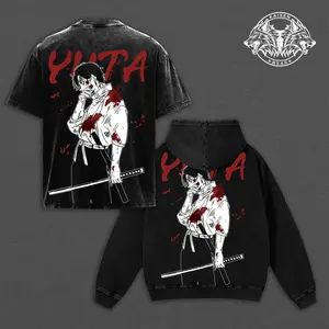 Yuta Okkotsu Jujutsu Kaisen Graphic Collection: Acid Wash Oversized T-Shirt, Heavyweight Hoodie, Retro Crewneck Sweatshirt & Sleeveless Muscle Tank - Vintage Streetwear Anime Merch JJK 0