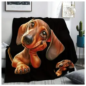 Super Soft And Comfortable Dachshund Pattern Blanket, Light And Warm, Suitable For Beach Parties, Beds, Outdoor Camping, Car Blankets And Air-Conditioned Office Covers summervibes It is an excellent gift for children, family and friends