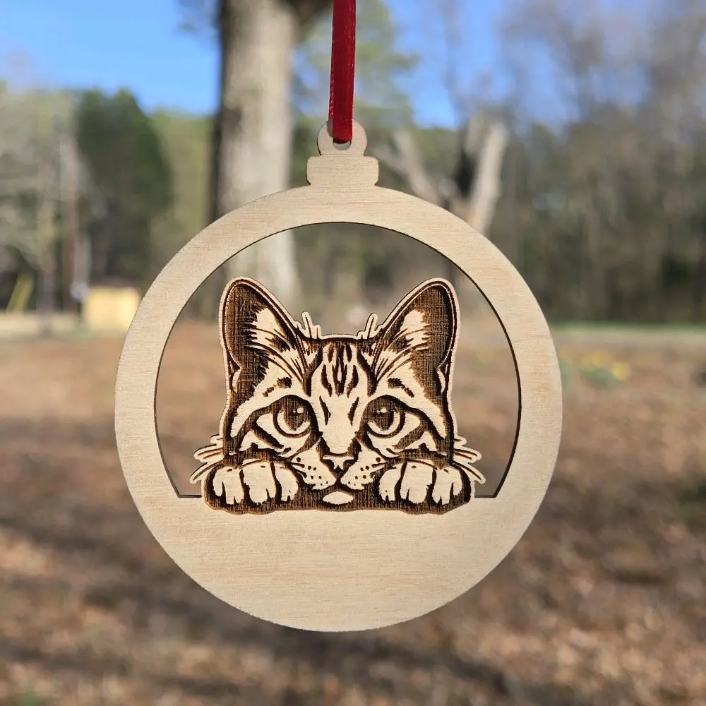 Laser Engraved Bengal Cat Personalized Ornament