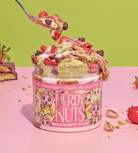 Strawberry Dubai Chocolate Bar Peanut Butter Treat By Nerdy Nuts