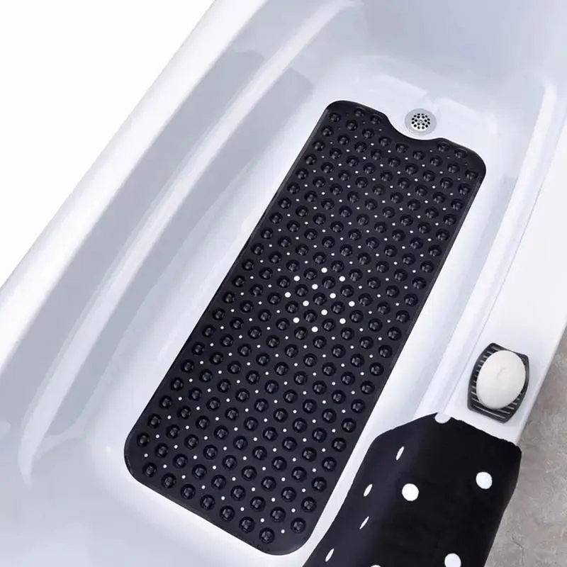 Oversized Anti-Slip Folding Bathtub & Shower Mat with Domed Suction Cups, Drain Holes, Classic Rectangle Design, Bathroom Accessory, Home Essential