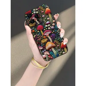 Mushrooms Personalized Mushrooms Phone Case,Lens Enhanced Protection, Better Showcases The Color Of The Original Phone Without Losing Fashion. Suitable For Men's Apple 16 15 14 13 12 11 XS XR X 7 8 Plus Pro Max On Birthdays Or Holidays.