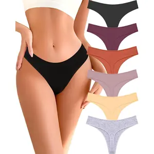 Cotton Underwear for Women Pack Breathable Thongs for Women Sexy Stretch Soft Womens Panties Thong XS-XL