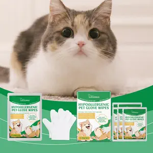 Yegbong Pet Disposable Cleaning Gloves Dog Cat Hair And Skin Gentle Cleaning Care Gloves