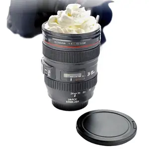 1count-Stainless Steel Camera Lens Coffee Mug with Leak-Proof Lid - Perfect Gift for Photographers Drinkware