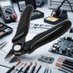 Professional Micro Jewelry Cutters Set - Locking Safety Clip Mini Flush & Diagonal Pliers, Anti-Rust Precision Tool for DIY Jewelry, Model Making & Electronics Repair Soft Wire Side Cutter Kit