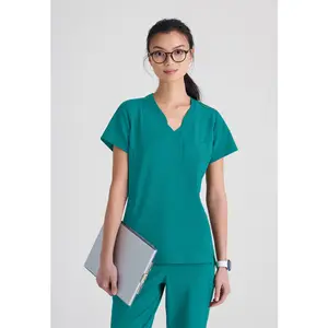 Grey's Anatomy Evolve Stretch Sway 1-Pocket Banded V-Neck Tuck-In Scrub Top