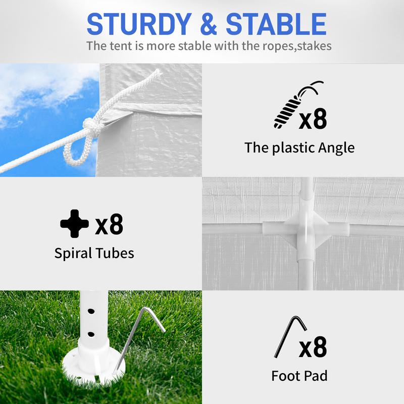 10'x10'/20'/30' Outdoor Canopy Tent, Party Tent with Removable Sidewalls, Event Tents for Parties, Outside Waterproof Wedding Canopy for Birthday, Holiday