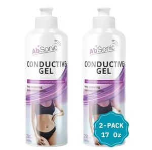 Absonic Conductive Gel for Ultrasound, Cavitation, Microcurrent, RF, TENS & EMS Devices – 2-Pack (17 oz Total) – Water-Based, Paraben-Free – Designed in France