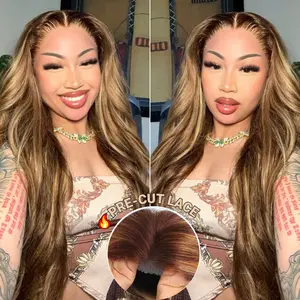 【LIVE SALE】Nadula Honey Blonde Body Wave 13x4 Pre everything Lace Frontal Human Hair Wig With Drawstring 180% Density Glueless Pre Cut Pre-Bleached Pre-Plucked