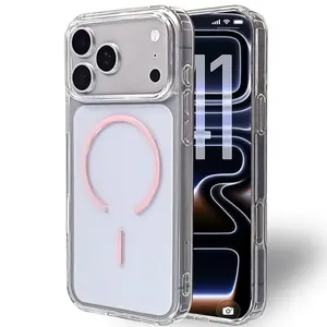 Luxury thin circle transparent magnetic shock-absorbing phone protective case for iPhone 17 17Pro  17Pro Max 17Air