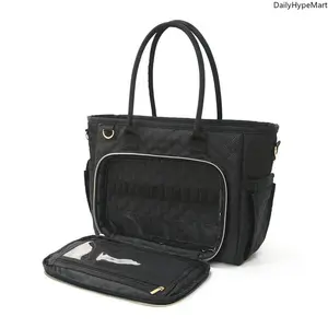 Quilted Teacher Tote Bag, Large-Capacity Organizer Fashion Accessory