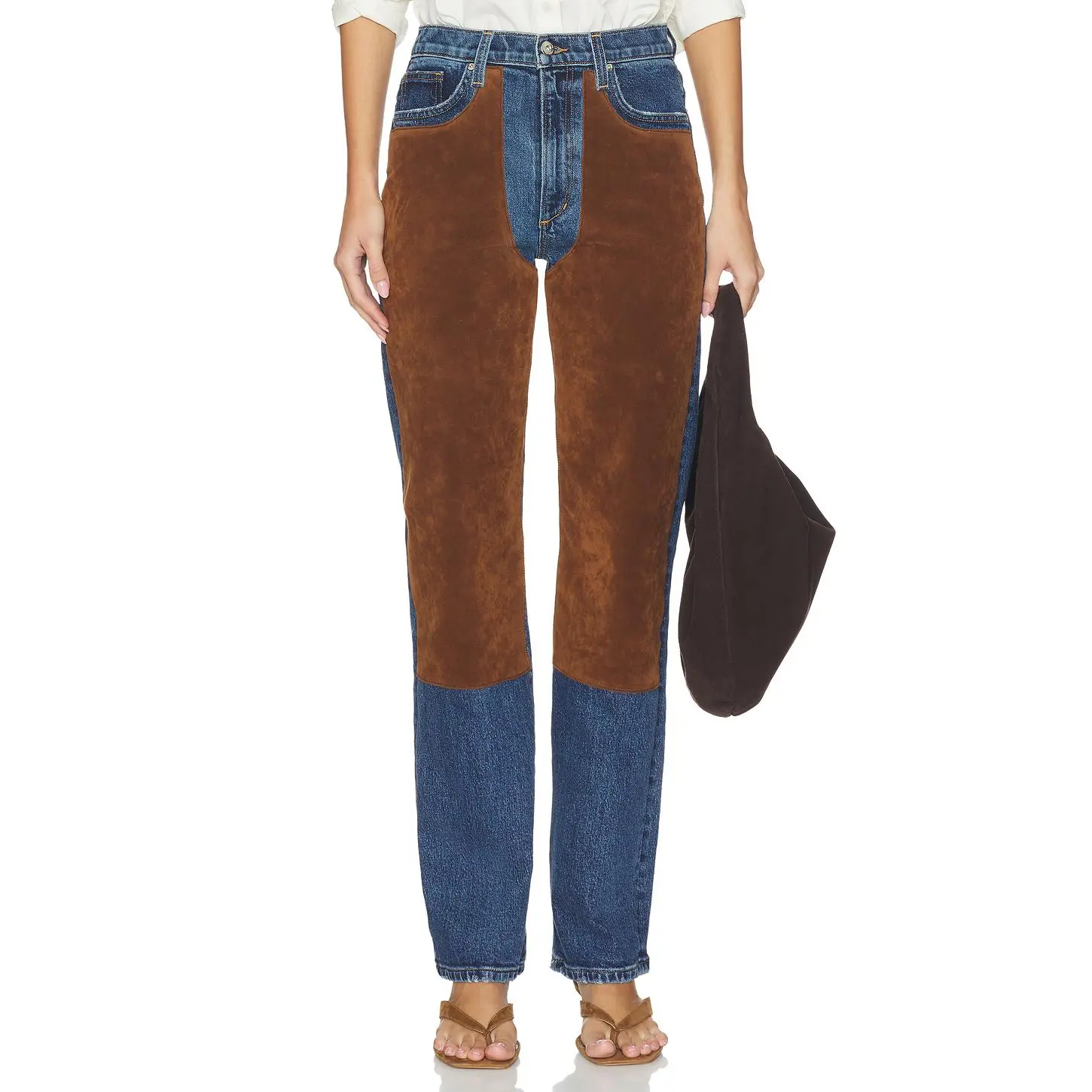 Joe's Jeans X WeWoreWhat The Jami Chap Jean in Saddle