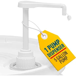 Heavy-Duty 5-Gallon Bucket Pump Dispenser - Compatible with Oil, Laundry Soap, Detergent, Fabric Softener, Degreasers, and More. Includes a Leak-Proof Cap, Making it Ideal for Commercial and Household
