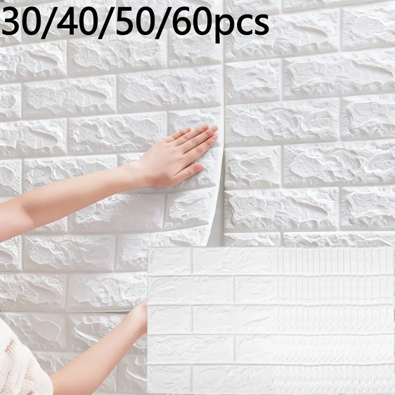 Self-Adhesive Wallpaper, Thick Foam Wall Stickers, Brick Pattern, Ceiling Decor, Easy to Cut and Paste, for Interior Walls, Bedroom, Living Room, Corridor, Etc, DIY Wallpapers, Peel and Stick Wallpaper Designs