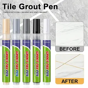 6-Pack Bestselling Tile Grout Pen, Waterproof Non-Fading Wall Tile Gap Filler, Easy-To-Use Color Correction Tool for Tiles and Flooring