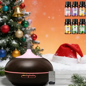 550ml Ultrasonic Essential Oil Diffuser  Whisper Quiet Aromatherapy & Humidifier for Large Spaces, 4 Customizable Timer Modes 2-in-1 Air aroma Smart Colorful LED Fragrance Set