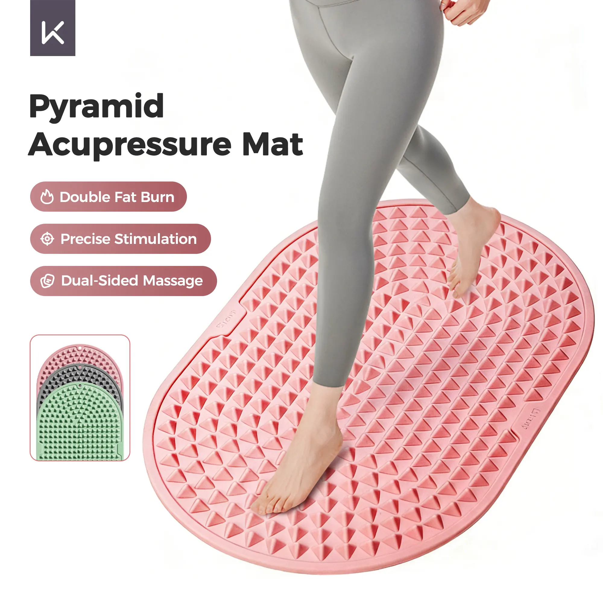 KEEP Pyramid Acupressure Mat - Double-Sided Foot Massage Mat for Women,Home Fitness & Relaxation KEEP Pyramid Acupressure Mat - Double-Sided Foot Massage Mat for Women,Home Fitness & Relaxation