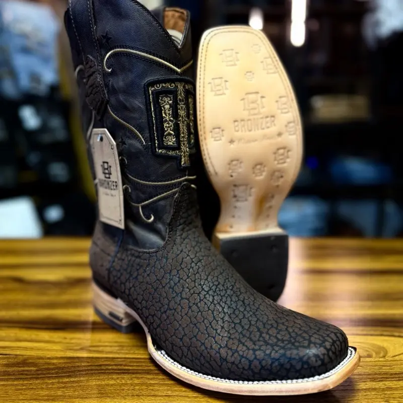 Bronzer Bota Rodeo - Cuello de Toro Color Cafe Western Boots with Distinctive Design and Quality Finish