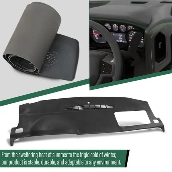 Fit For 2007-2014 Tahoe Avalanche Suburban Yukon Soft TPE Dash Cover Cap Black
