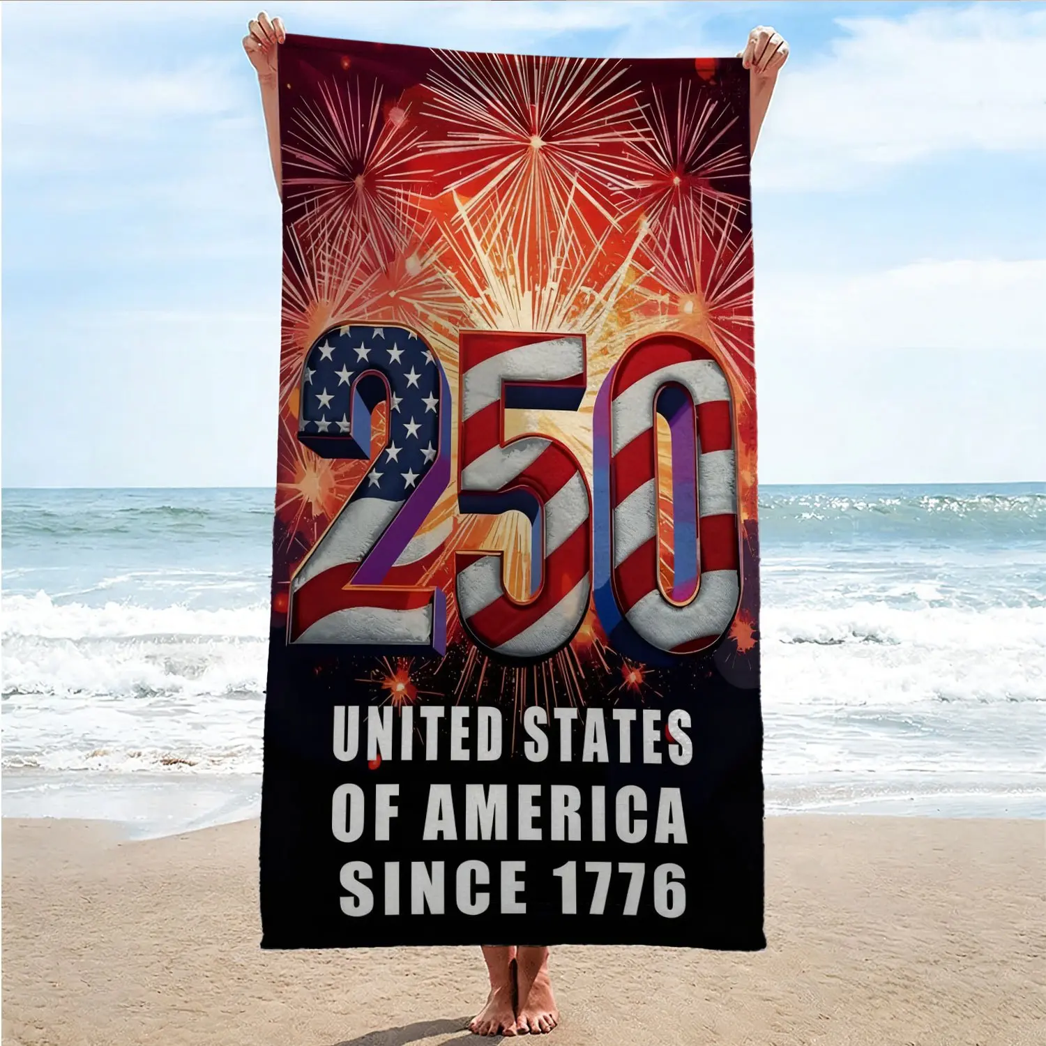 250th Anniversary Commemorative Cotton Beach Towel - Quick-Dry Microfiber, Suitable for Pool Vacations