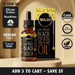 MAJU Black Seed Oil Liquid Dropper (2oz) - Travel Size Nigella Sativa Oil Dropper, High Thymoquinone, Blended Wellness Supplement, Immunity and Digestion Fitness Dietary