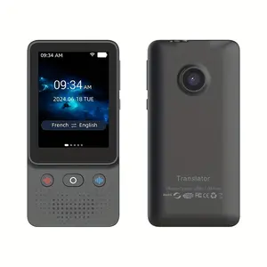 Portable Language Translation Device, 138 Languages Real-Time Voice Translation with HD Touch Screen, Offline & Photo Capture, Ideal for Travel, Study, and Business - Gift for Students Wireless Black Rechargeable Audio Digital Products Usb