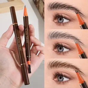1pc Dual-Ended Eyebrow Pencil, Natural Look, Even Coverage, Waterproof Sweatproof Long-Lasting, Perfect for Students and Professionals