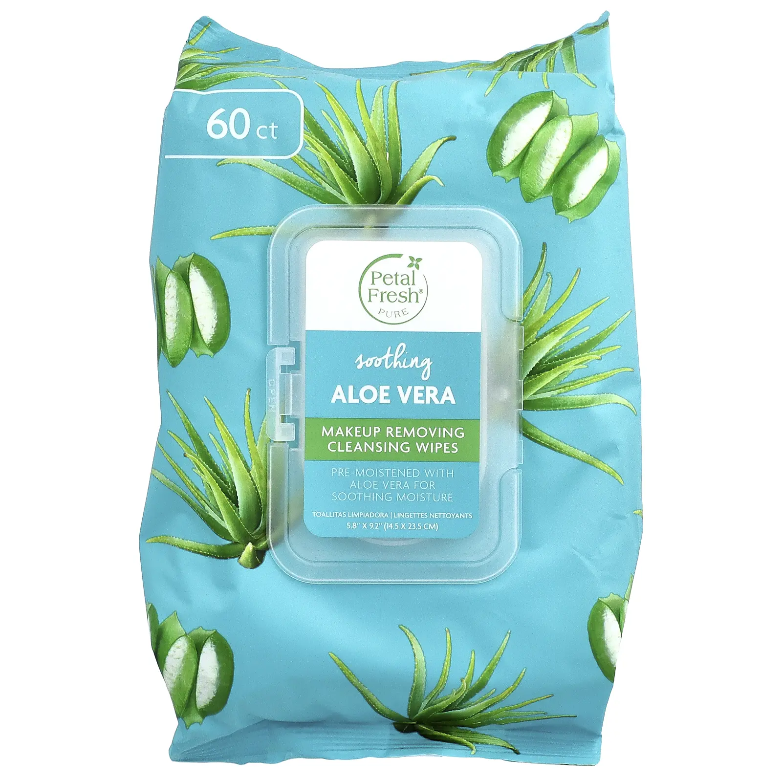 Petal Fresh Makeup Removing Cleansing Wipes, Soothing  Aloe Vera, 60 Wipes