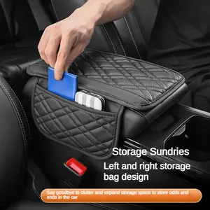 Car Armrest Cushion Riser Pad, Breathable Central Console Pad, Multi-Functional Storage Bag, Car Storage Organizers, High-Quality Car Protection Cover, Car Organization Supplies, Car Armrest Box