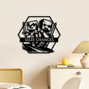 1pc Minecraft Metal Wall Art, Minecraft Statue Mural, Perfect for Room, Office, Home Decor, Christmas Decor, Ideal Gift for Gamers autumn home decor Decoration