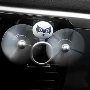 Cute Panda Pilot Car Air Freshener, Propeller Rotates with Wind, Stress Relief Car Interior Accessory, Xh-001 Solid Model, Car Aroma Diffuser