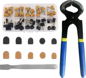 20Pairs High Heel Replacement Heel Tips Repair Kit, 5 Sizes Round & U-Shape Heel Caps in 2 Colors with Removal Pliers, Anti-Wear Noise Reducing Protector Caps for Women Stiletto Shoes