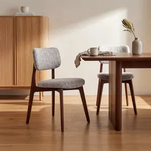 COLAMY NOYA Prime Upholstered Solid Red Oak Dining Chair – Set of 2 /4 , for Family Dining / Open kitchen / Living room accent/Light commercial use