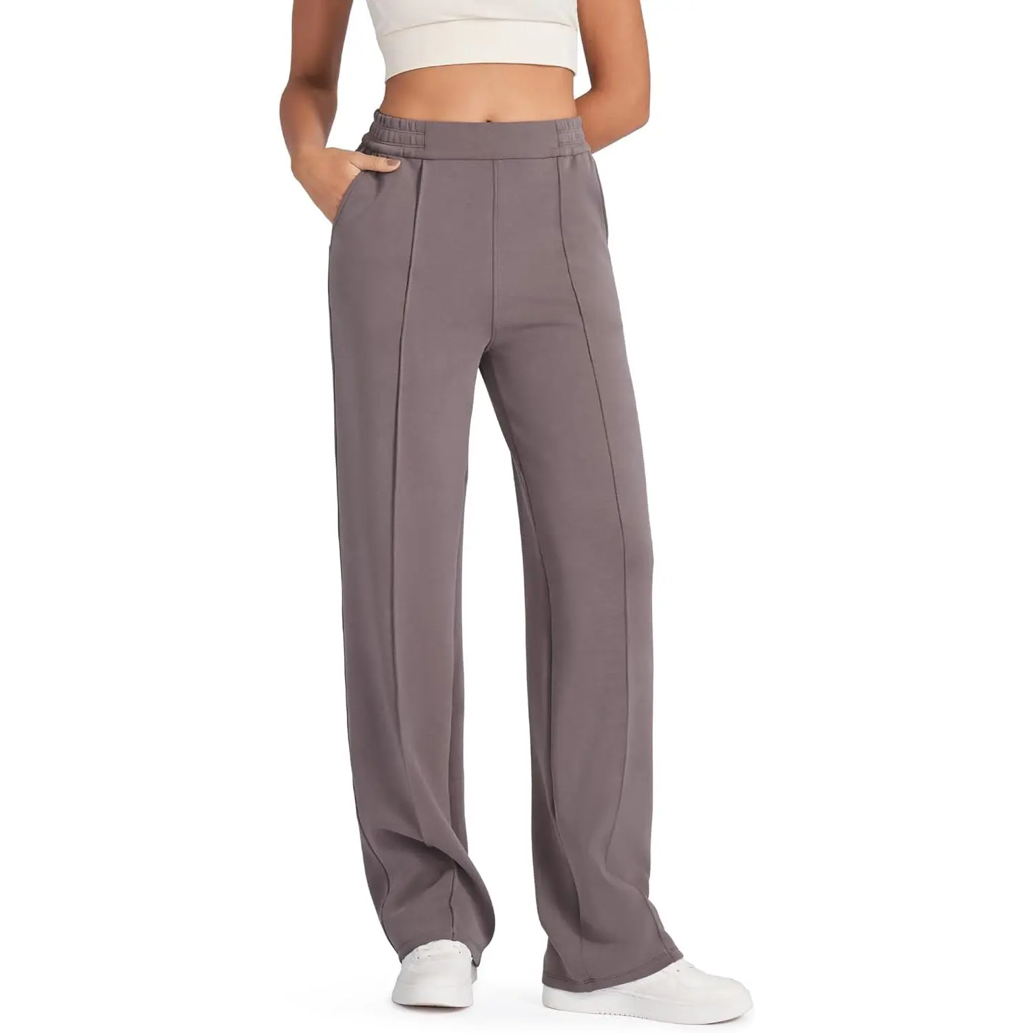 Soft Women Wide Leg Sweatpants with Pockets Yoga Pants Casual Lounge Trousers Petite/Regular/Tall
