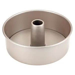 CHEFMADE Angel Food Cake Pan, 8-Inch with Removable Loose Bottom Non-Stick Chiffon Tube Pan 2-Cups for Oven and Instant Pot Baking (Champagne Gold)