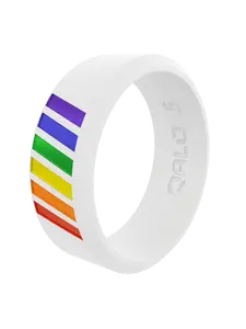 Rainbow Pride Flag Modern Silicone Ring