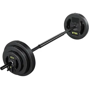 Barbell Weight Set for Lifting, 45 LB Weight Bar Set with Adjustable Free Weights for Workout Bar for Exercise Build  in  Gym