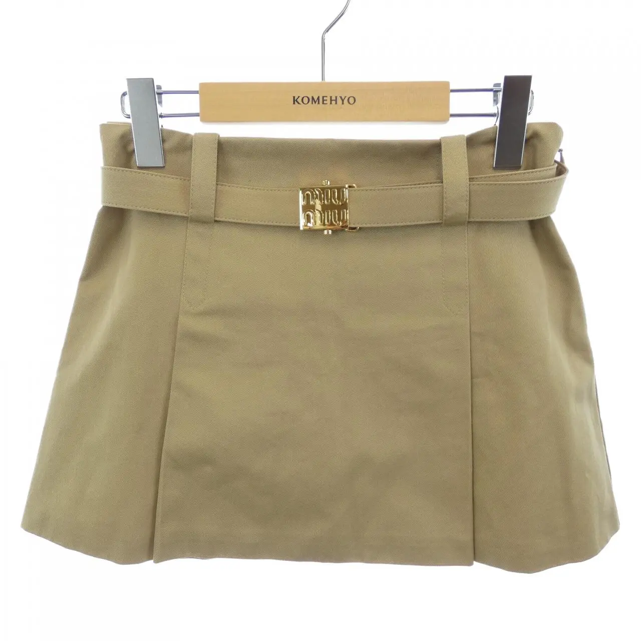 Pre-owned miu miu Cotton Small Leather Goods Chino Mini Skirt