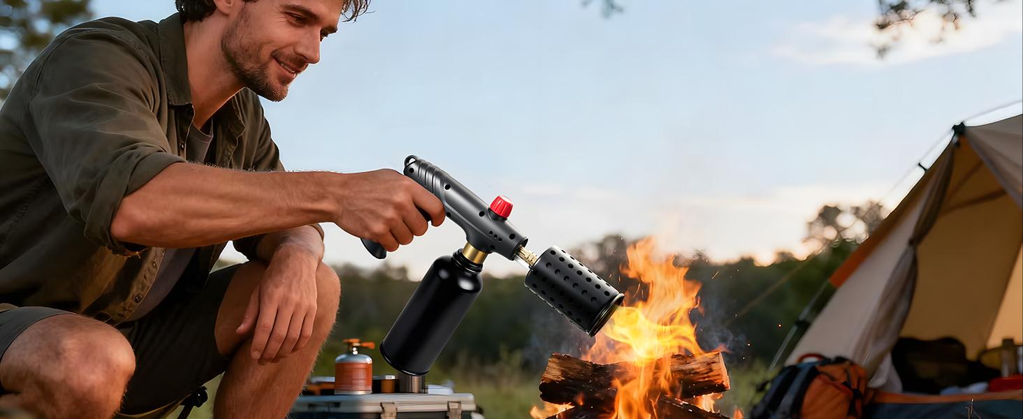 Propane Torch - Cooking Blow Torch Gun with Safety Lock, Surrounding Cooling Vents (Overheat Prevention & Rapid Cooling), Charcoal Lighter Flame Torch for Grill, Sous Vide, BBQ, Kitchen Use (Tank Not Included) Propane Torch - Cooking Blow Torch Gun with Safety Lock, Surrounding Cooling Vents (Overheat Prevention & Rapid Cooling), Charcoal Lighter Flame Torch for Grill, Sous Vide, BBQ, Kitchen Use (Tank Not Included)
