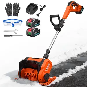 YOFIDRA Electric Snow Shovel 12-Inch, Cordless 800W Brushless Snow Blower with Dual 4.0Ah Battery Pack & 1.5A Quick Charger, 20ft Snow Throwing Distance, 7in Clearing Depth Adjustable Handle