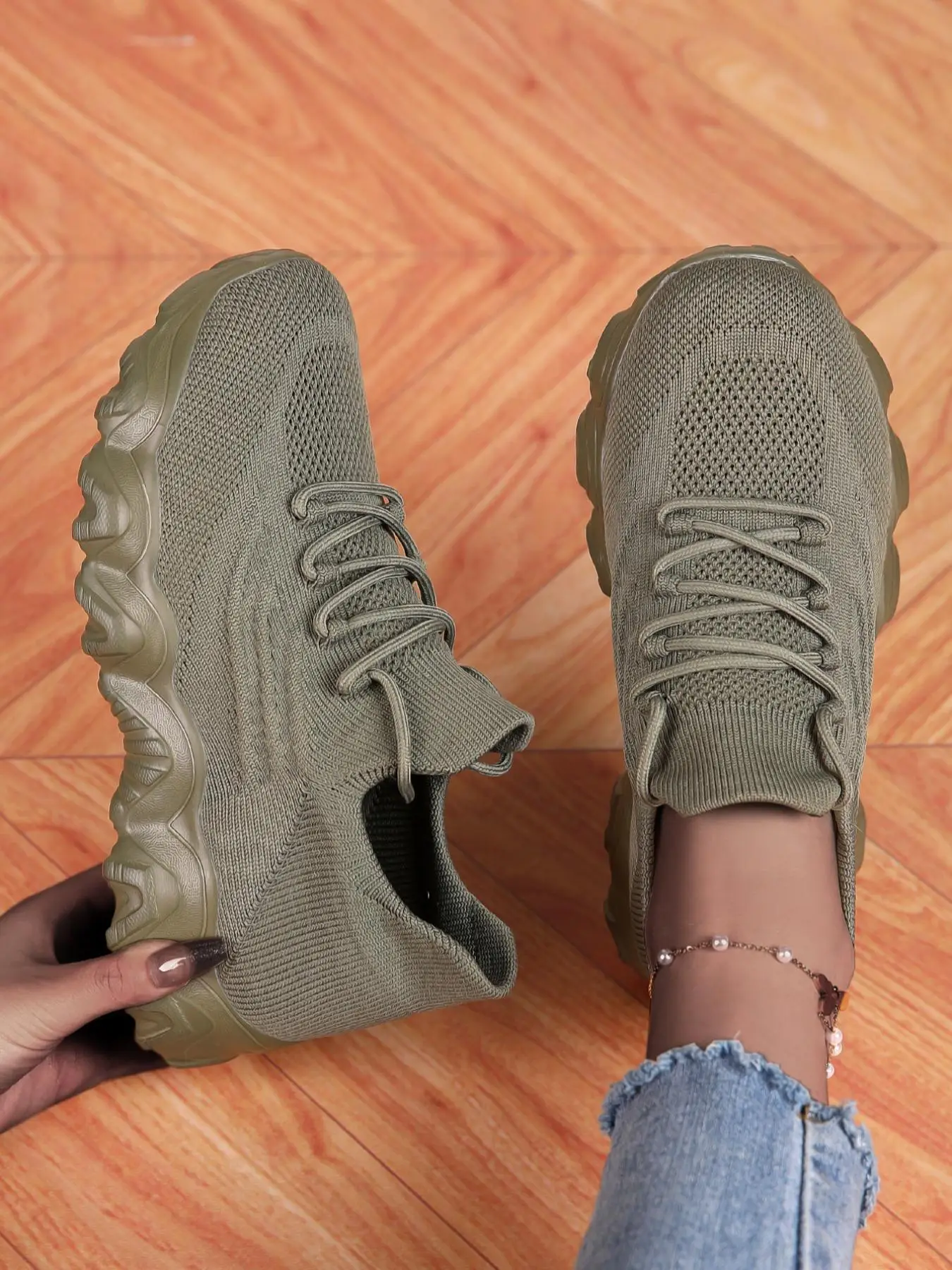 2025 Spring & Summer Women's Newly Upgraded Eva Materials Casual Trainer, Super Light and Breathable Slip on Lace-up Low Top Sports Running Shoes, Wom