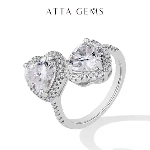 All 4CT Heart Shape Synthetic Moissanite Ring for Women Birthday Gift Daily wear Shining Jewelry R205