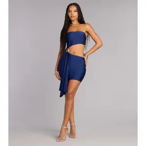 Late Plans Strapless Cutout Mini Dress